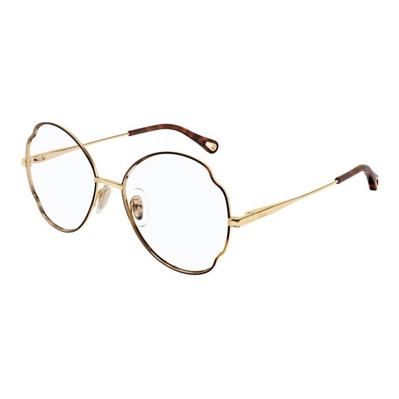 NEW CHLOE EYEGLASSES HAVANA GOLD WOMEN EYEWEAR CHLOE CH0097O 004 - Picture 1 of 3